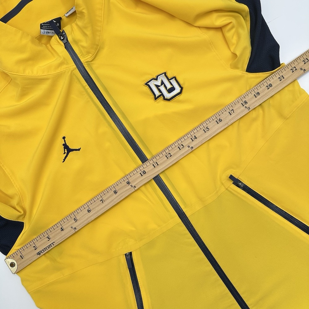 Air Jordan Marquette Golden Full Zip-Up Sideline Jacket Mens Large Dri-FIT‎ Gold - Picture 9 of 13